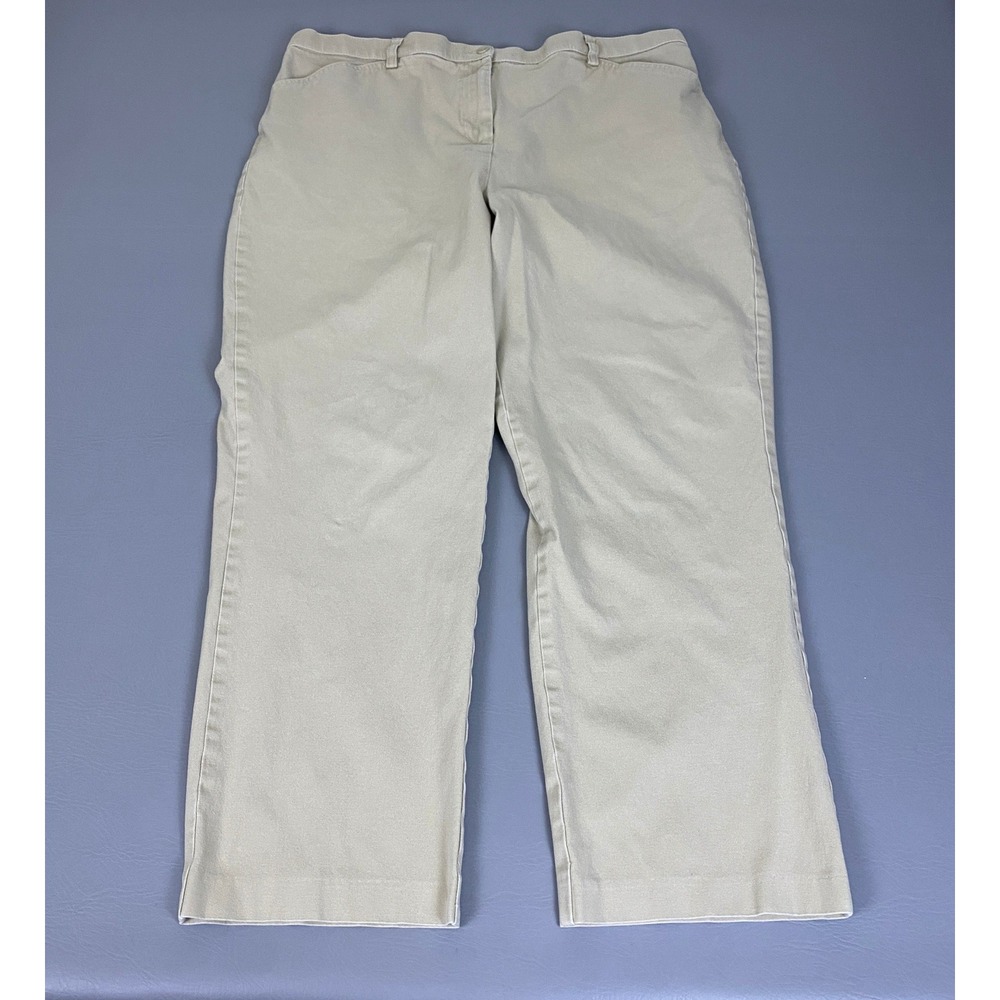 White Stag Pants Women's Size 18 Average Vallejo Tan Stretch Cotton Straight Leg